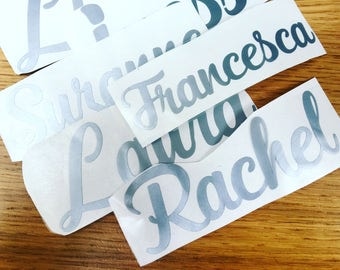 Personalised vinyl name stickers for makig your own personalised bottles and other items