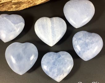 Blue Calcite Heart Crystal Stone Heart Healing Crystals and Stones - Prefect for crystal collections and more! GemCity