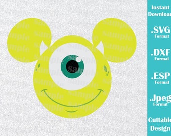 INSTANT DOWNLOAD SVG Disney Inspired Mike Monster Inc. Mickey Ears for Cutting Machines Svg, Esp, Dxf and Jpeg Format Cricut Silhouette