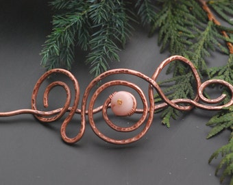 Agate copper Big copper hair barette Copper hair clip Hair pin Hair fork Copper hair brooch Copper hair bun slide Hair slide Hair bun stick