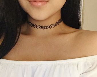 Black Tattoo Choker, 90s Choker, 90s Grunge