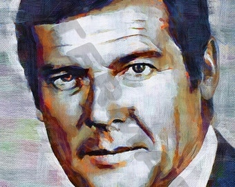 Roger Moore Art Print - Oil Painting Poster LFF0163