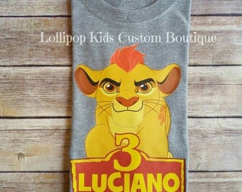 Lion Guard short sleeve grey birthday shirt