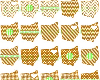 60 % OFF, Ohio State SVG, Ohio Monogram Frames, Ohio Cricut file, Silhouette Vinyl Cutting file, Ohio Outline, Ohio dxf, svg, dxf,ai,eps,png