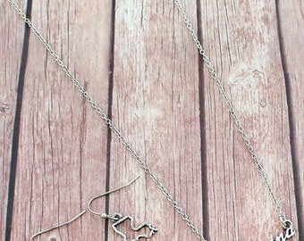 Louisiana Script Necklace & Earring Set