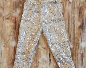 Labor Day Girls Silver Sequin Pant