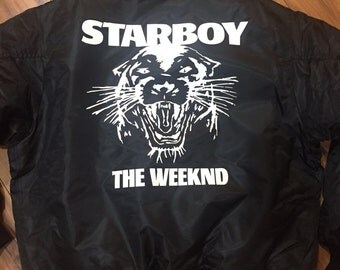 The Weeknd Starboy Bomber Jacket (White-Print)