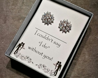 Silver cubic zirconia stud earrings, bridesmaid earrings, wedding earrings, bridesmaid gift, bridal jewellery, bridal jewelry, stud earrings