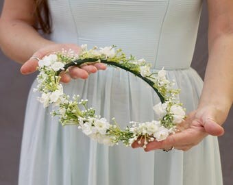 Baby's breath flower crown, bridal flower crown, flower crown wedding, baby's breath headband
