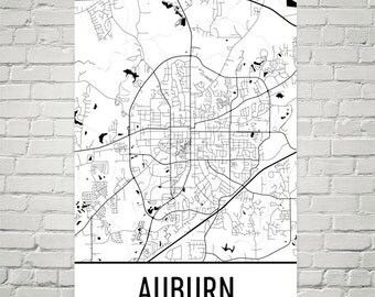 Auburn Map, Auburn Art, Auburn Print, Auburn AL Art Poster, Auburn Wall Art, Auburn Gift, Map of Auburn, Poster, Birthday, Decor, Modern Art