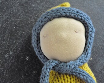 Sleepy Baby- Waldorf doll- baby doll- knit doll- cloth doll- fabric doll- heirloom doll- rag doll- natural materials