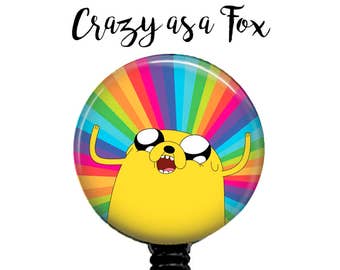 Adventure Time Jake Retractable Badge Reel, Retractable ID Badge Holder, Badge Reel, ID Badge Reel