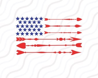Arrow Flag SVG, Fourth Of July, Arrow American Flag SVG Cut table Design,svg,dxf,png Use With Silhouette Studio & Cricut_Instant Download