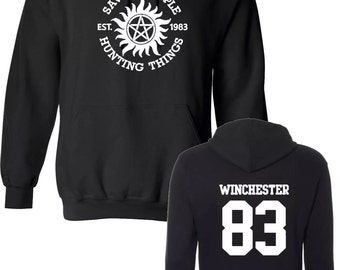 Saving people hunting things hoodie supernatural sam dean winchester bros funny hooded sweatshirt
