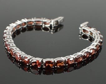 thumbnail image 2 of Genuine Garnet Ring In .925 Sterling Silver With Rhodium Plating 5 Stone Red Ring Natural Round Shaped Garnets 3 75 Carat January Birthstone Ring Jewelry Gift 2 of 13