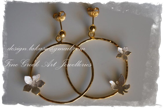hoop earrings butterfly flower sterling silver jewellery gold plated lakasa eshop best ideas gifts for her woman wife anniversary christmas