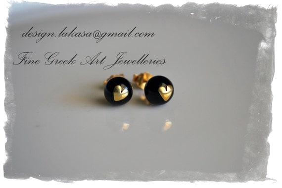 Heart Pearls Earrings Silver 925 Gold-plated Jewelry Lakasa e-shop