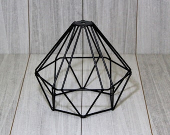 Metal Lamp shade, metal cage, loft lamp shade, edison lamp shade, Steampunk shade, Diamond Cage Lampshade