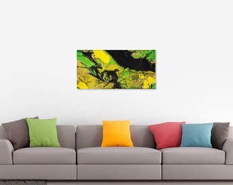 Acrylic Fluid Painting - Midnight Oil - 10x20