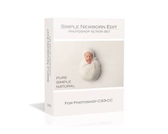 Simple Newborn Edit Photoshop Action Set for beautiful and natural looking newborn photos.
