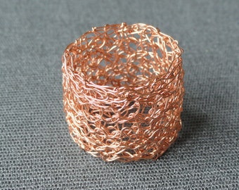 Rosé gold filled ring knitted gold-plated ring