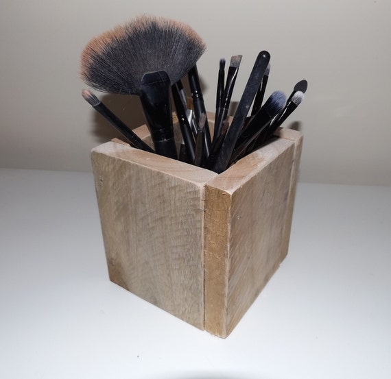 Items similar to Makeup Brush Holder, Wooden Box, Desk Tidy, Stationary