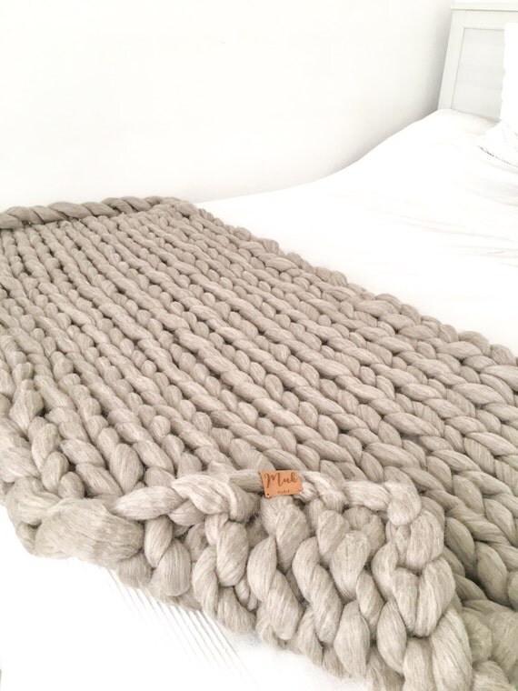 Items similar to Super thick white merino wool blanketcoarse knit