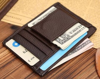 Genuine Leather, Magnetic Money Clip, Wallet + ID Holder, Slim, Comfortable and Classy, 2 colours - black or brown.