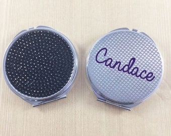 Personalized Compact Mirror - Personalized Mirror - Makeup Mirror - Custom Name Mirror - Bridal Party Gift - Gift for Friend - Teacher Gift