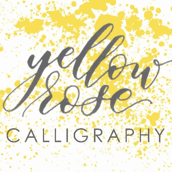 yellow rose calligraphy // modern calligraphy by yrcalligraphy