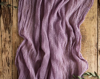 Amethyst Gauze Runner for Weddings Events, Centerpieces Runner, Cheese cloth Runner, Table Hand Dyed runner, Cotton Scrim, Cheesecloth