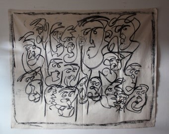 Charcoal on Raw Canvas - 2016