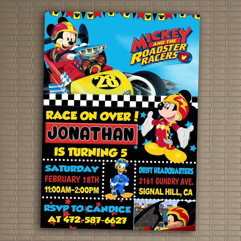 Mickey And The Roadster Racers Invitation You Print