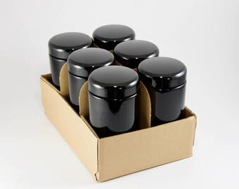 Black jars, 6 PACK 500 ML Miron Violet Glass, containers, candy buffet jar, jar, kitchen canisters, bedside jar, cookie jar, smoothie jar