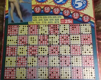 Vintage Punch Board Gambling Game-"Rainbow of Dough"