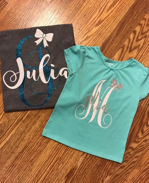 Items similar to Little Girls Personalized Name TShirts on Etsy