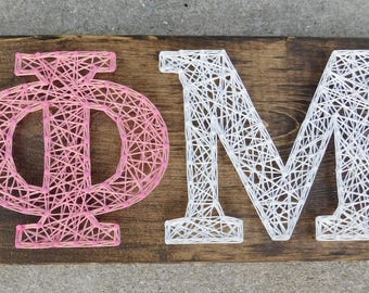 Phi Mu String Art - 12x5.5 in