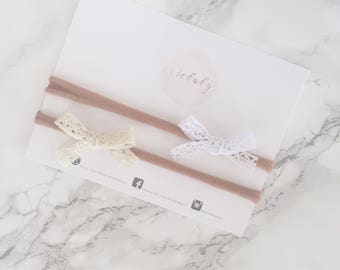 Lace Mini Bow, Baby Headband, Headbands, Hair Accessories, Baby Bows, Bows, Hair Bows, Newborn Headband, Infant Headband, Baby Girl Headband