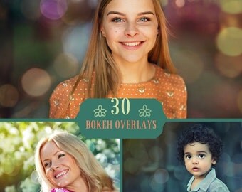 30 Bokeh Photo Overlays, Bokeh Overlays, Photoshop Overlay, Digital backdrop, Bokeh Lights, Lights Overlay, Spring Overlays, Sparkle overlay