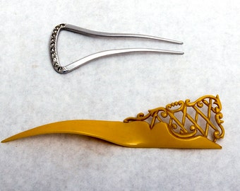 Vintage Combs - Fork and Pick - Art Nouveau - Art Deco