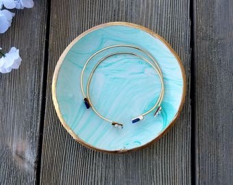 Trinket Tray, Marbled ring dish, Wedding gift, Anniversary gift, gift for her, jewelry display, ring dish, jewelry holder, Birthday Gift