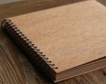 98 Pages Spiral Bound Blank Kraft Photo Album/Ring Binder Photo album/Scrapbook Album/Wedding Guest Book/Wedding scrapbook Album/