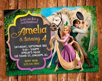 Tangled Invitation, Rapunzel Invitation, Tangled Birthday Invitation, Princess Rapunzel, Rapunzel Invite, Rapunzel Birthday, Rapunzel Prints