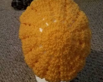 Yellow beret hat