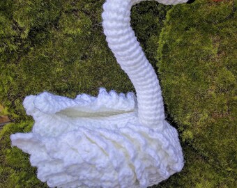 White Swan, Crochet Swan, Plushie, Toy, Home Decor