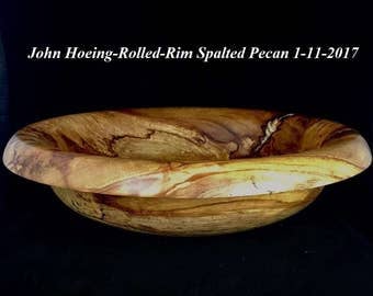 Rolled-Rim Spalted Pecan Bowl