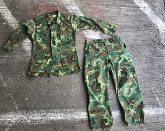 Vtg 1968 Vietnam War USMC ERDL Camo Ripstop Tropical