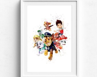 Paw patrol print, paw patrol party, paw patrol poster, paw patrol art, paw patrol gift, paw patrol hero, download printable, paw patrol png