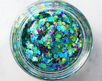 Mystic Mermaid Glitter • Festival Glitter • Glitter Makeup • Chunky Cosmetic Glitter | Dance - Eyes, Lips, Face | Face Paint Glitter