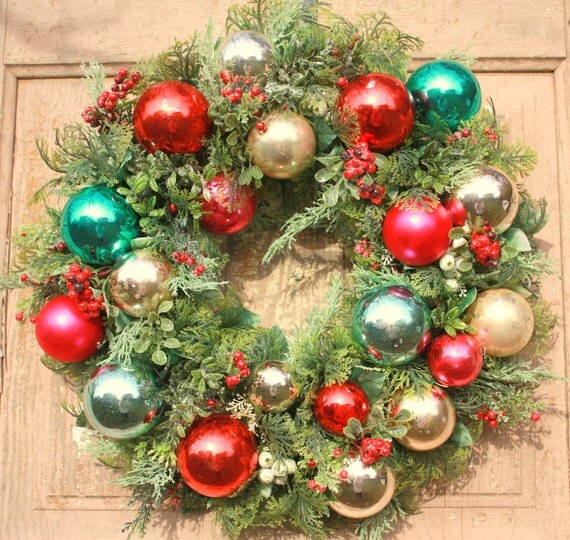 items similar to sale shiny brite wreath christmas wreath items similar to sale shiny brite wreath christmas wreath